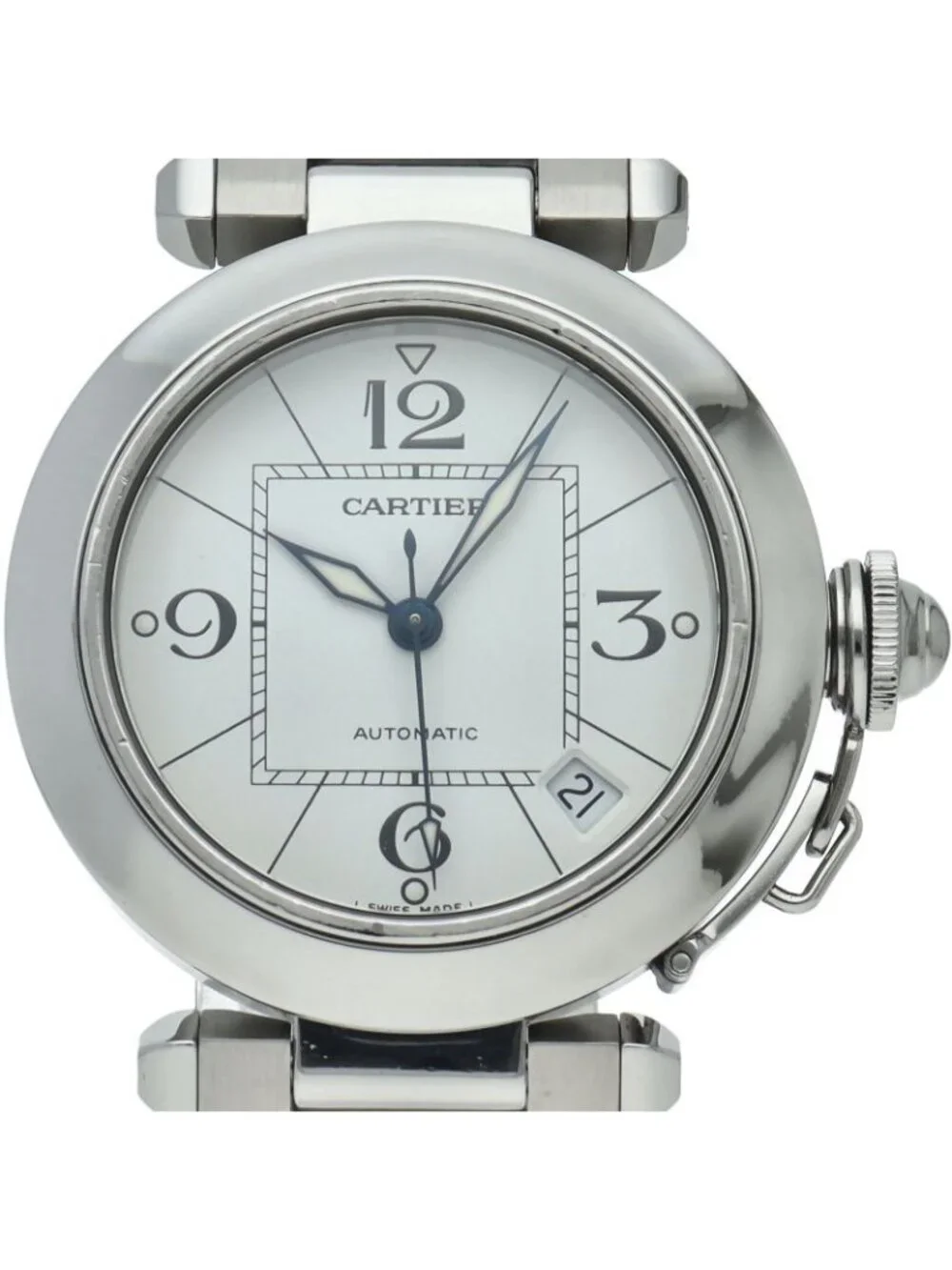 Cartier Pasha C Watch SS White Polished